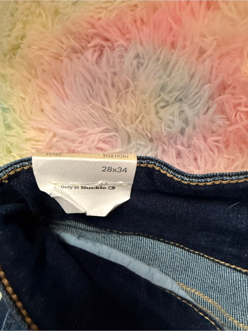 KanCan Dark Wash Blue Flare Jeans with Raw Hem - Picture 4 of 8